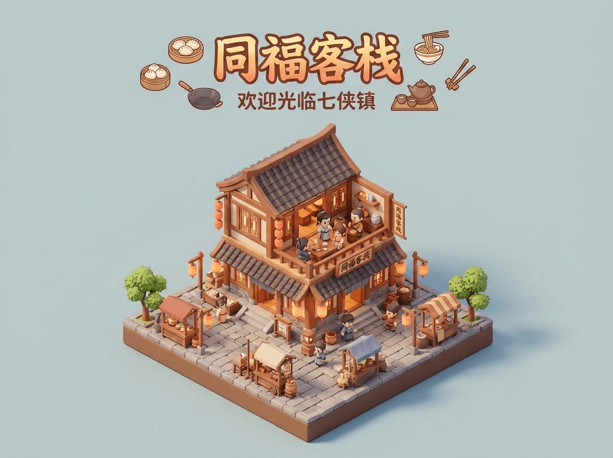 45°等距微缩图(同福客栈)